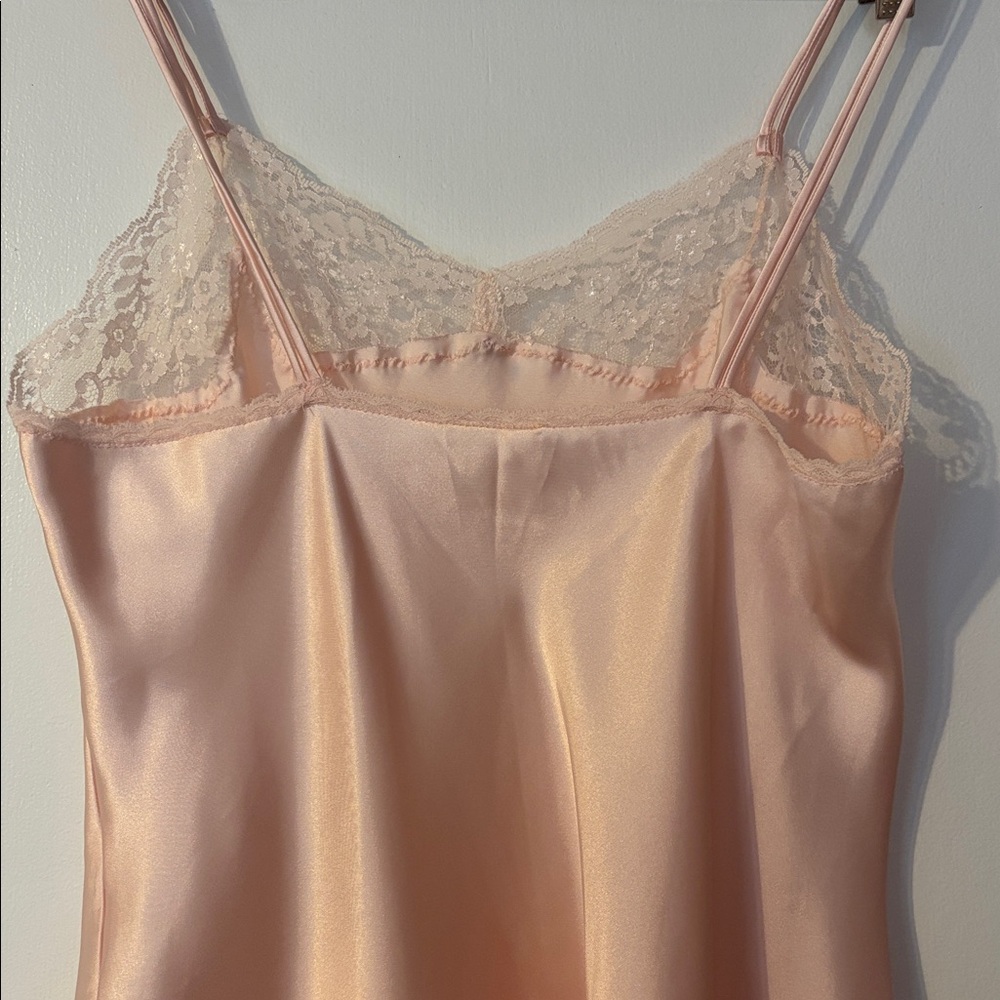 Vintage 80’s Victoria Secret Lace Satin Peach Pink 70s Gold Crown Label Romantic - Picture 11 of 17